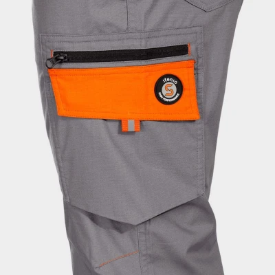 Pantaloni de lucru PRISMA LIGHT STRETCH GRI/PORTOCALIU / Stenso / Pantaloni, salopete, colanți