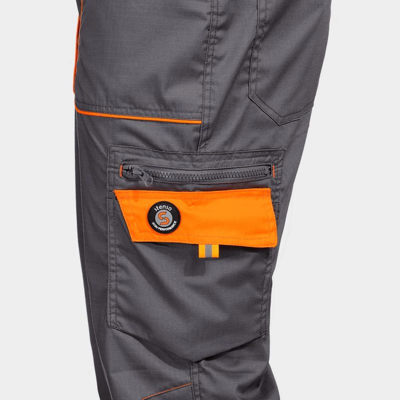 Salopetă de lucru PRISMA LIGHT STRETCH GRI/PORTOCALIU / Stenso / Pantaloni, salopete, colanți