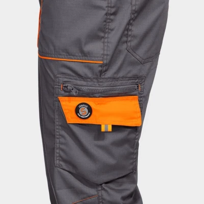 Salopetă de lucru PRISMA LIGHT STRETCH GRI/PORTOCALIU / Stenso / Pantaloni, salopete, colanți