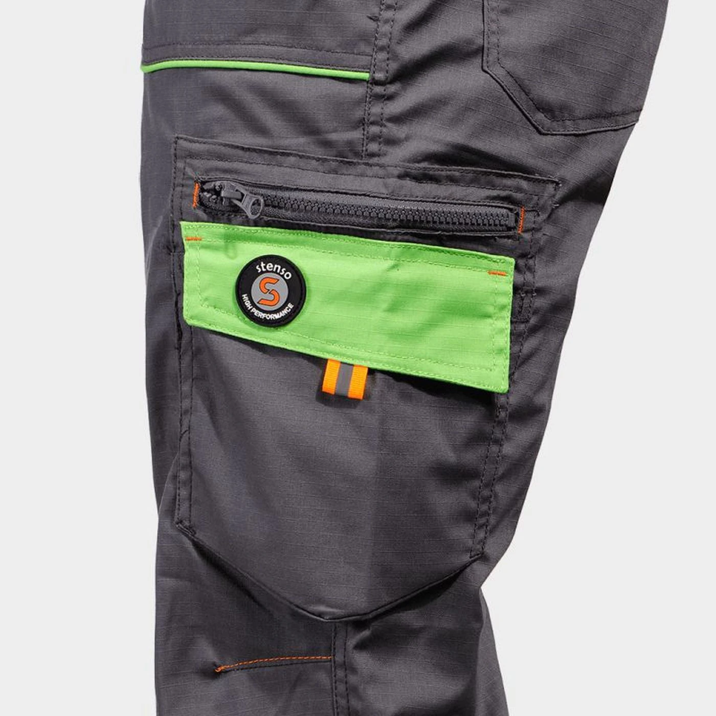 Salopetă de lucru PRISMA LIGHT STRETCH GRI/VERDE / Stenso / Pantaloni, salopete, colanți