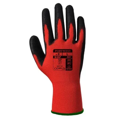 A641 - Mănuși Red PU / Portwest / Mănuși de protecție din material textil impregnate