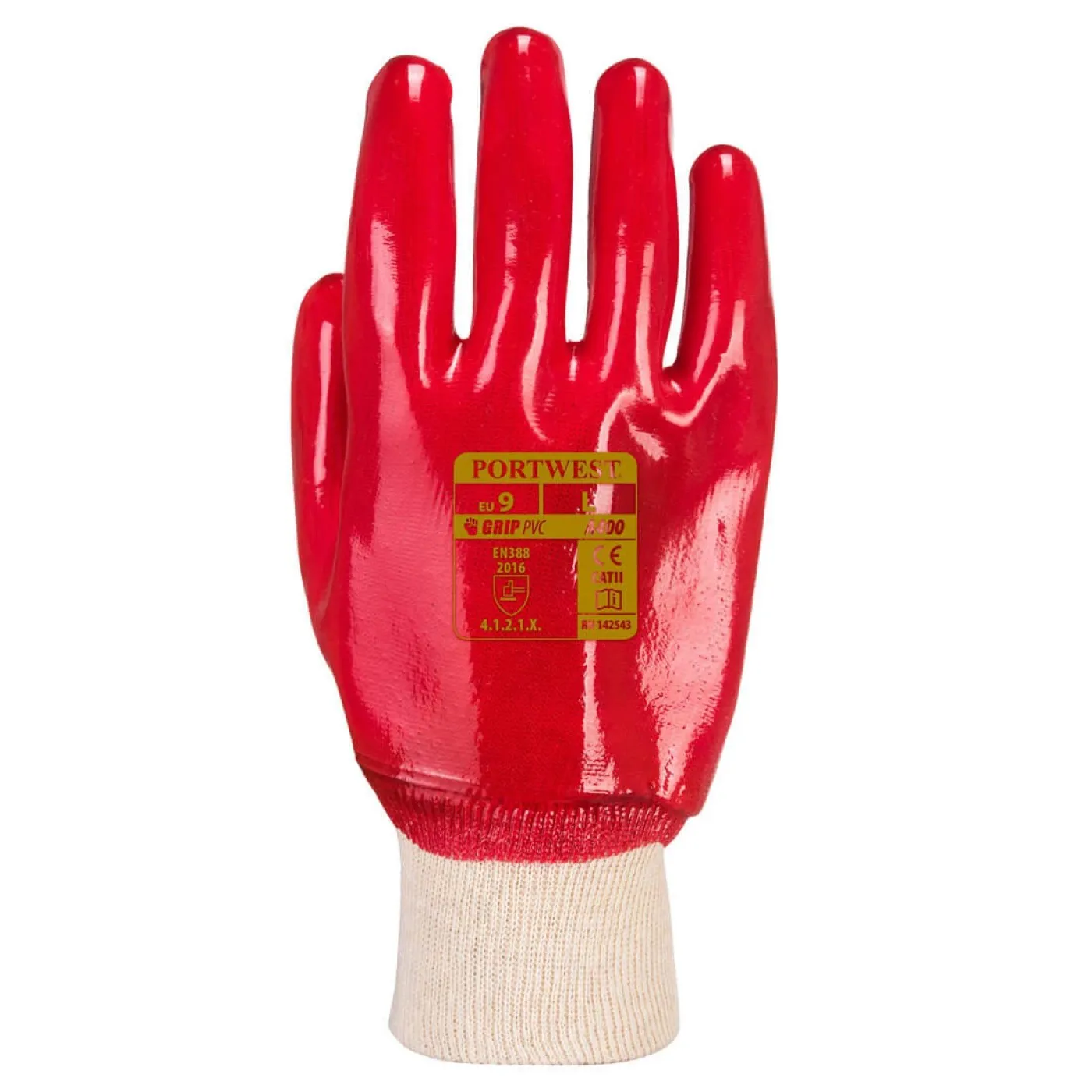 A400 - Mănuși PVC Knitwrist / Portwest / Mănuși de protecție din material textil impregnate