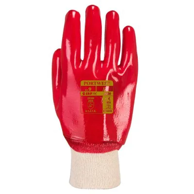 A400 - Mănuși PVC Knitwrist / Portwest / Mănuși de protecție din material textil impregnate