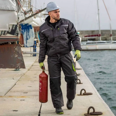 Salopetă de lucru KASTOR T/C WINTER GREY/BLACK/GREEN / Stenso / Pantaloni, salopete, colanți