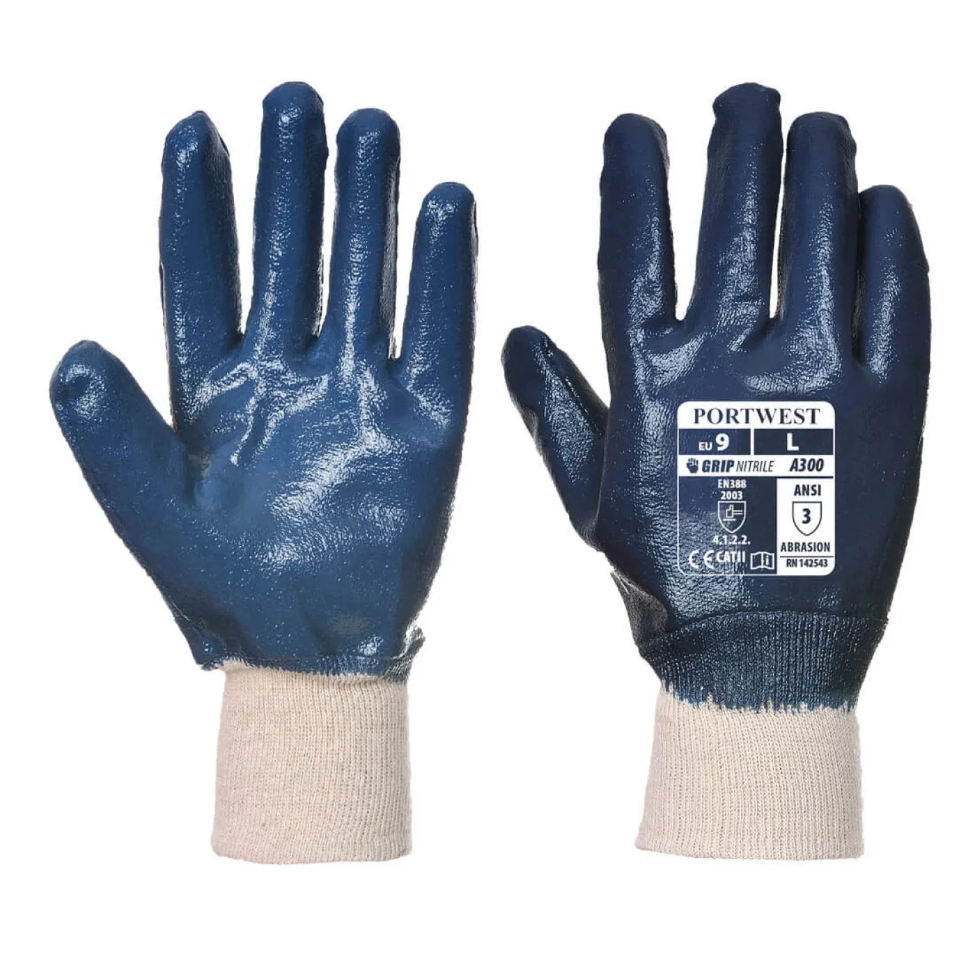 A300 - Mănuși Nitrile Knitwrist / Portwest / Mănuși de protecție din material textil impregnate