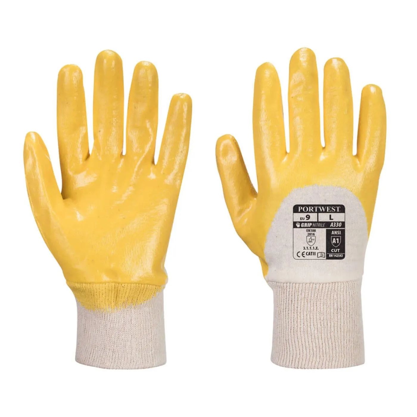 A330 - Mănuși  Nitrile Light Knitwrist / Portwest / Mănuși de protecție din material textil impregnate