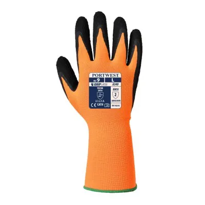 A340 - Mănuși HiVis Grip din latex / Portwest / Mănuși de protecție din material textil impregnate