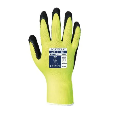 A340 - Mănuși HiVis Grip din latex / Portwest / Mănuși de protecție din material textil impregnate