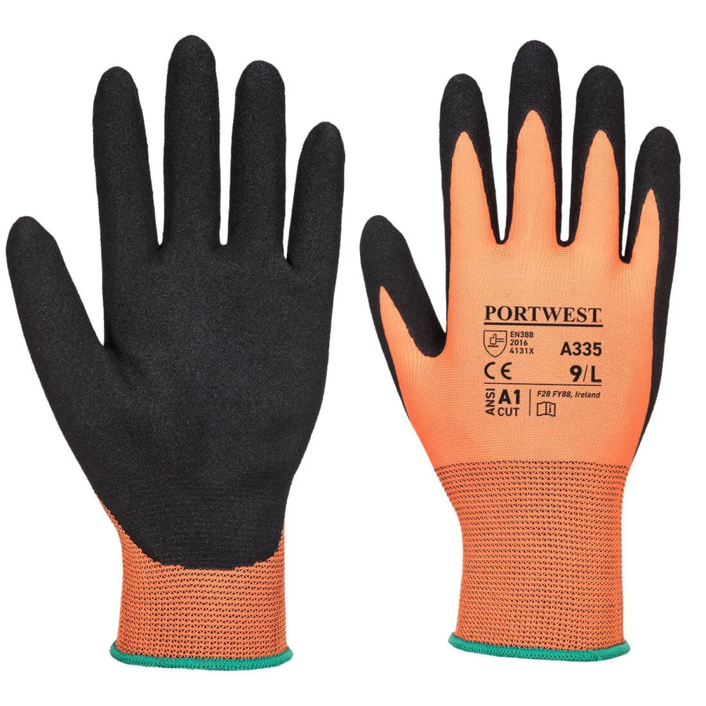 A335 - Mănuși Dermi-Grip NPR15 Nitrile Sandy / Portwest / Mănuși de protecție din material textil impregnate