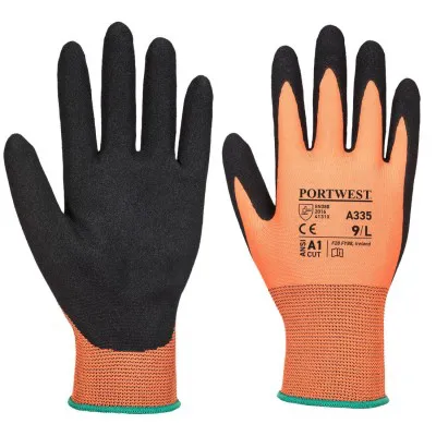 A335 - Mănuși Dermi-Grip NPR15 Nitrile Sandy / Portwest / Mănuși de protecție din material textil impregnate