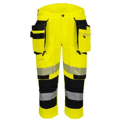 DX402 - Pantaloni 3/4 DX4 HiVis / Portwest / Pantaloni scurți de lucru