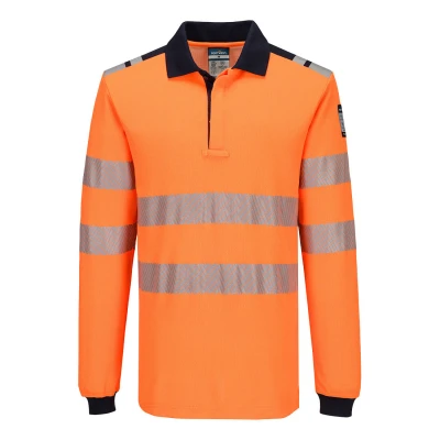 FR734 - Tricou polo antistatic cu mâneci lungi Modaflame HiVis / Portwest / Tricouri, bluze, cămăși