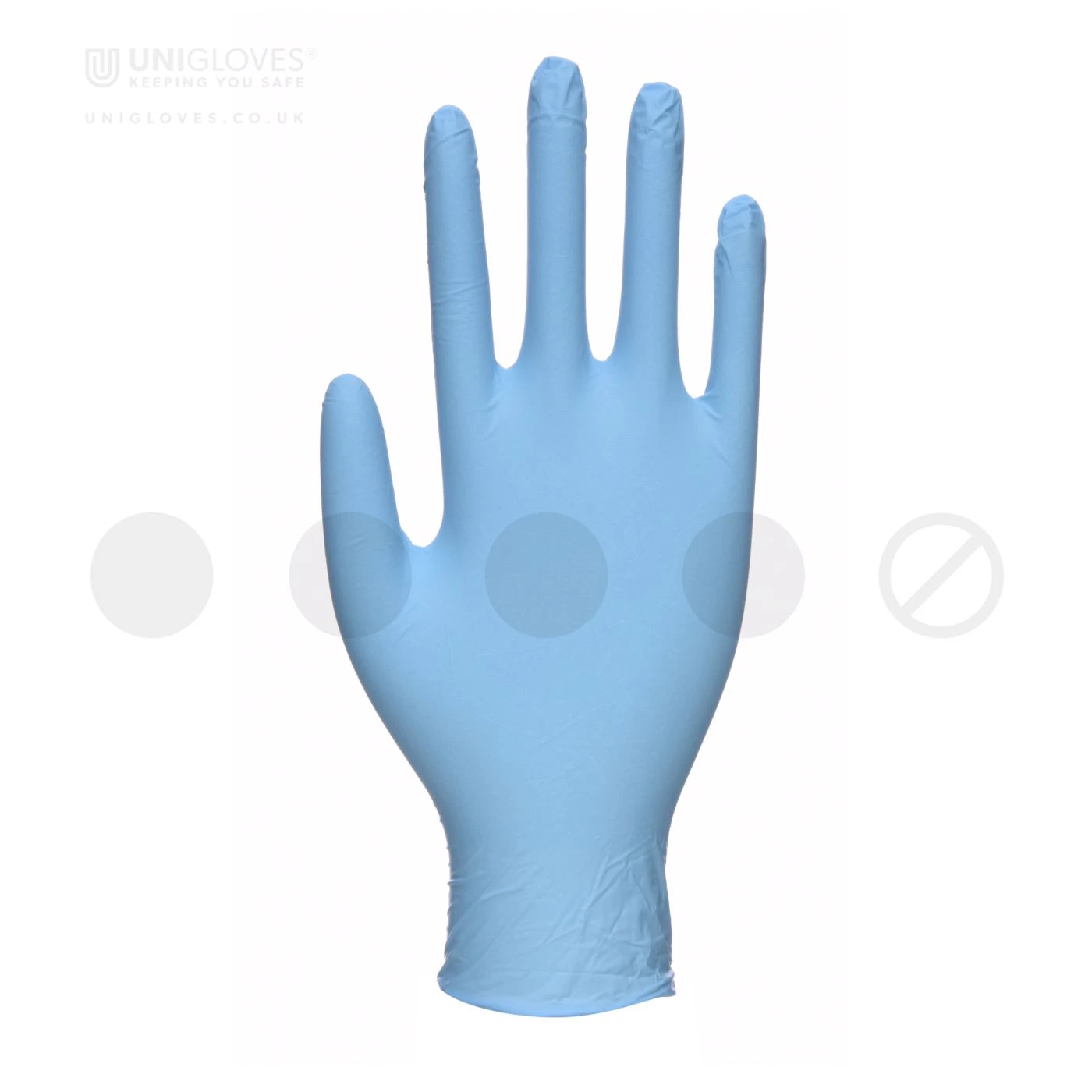 Mănuși din nitril nepudrate Blue Pearl (100 buc./set) / Unigloves / Mănuși de unică folosință