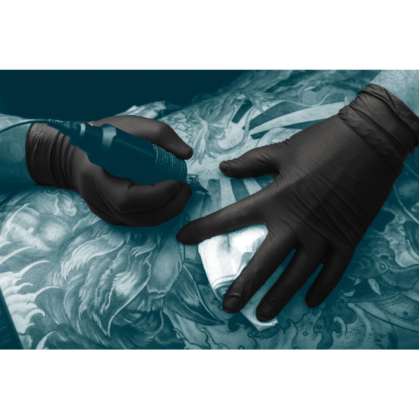 Mănuși din nitril nepudrate Black Pearl (100 buc./set) / Unigloves / Mănuși de unică folosință
