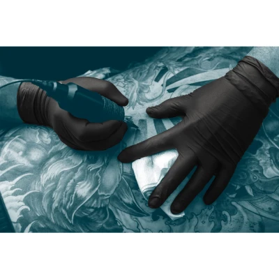 Mănuși din nitril nepudrate Black Pearl (100 buc./set) / Unigloves / Mănuși de unică folosință