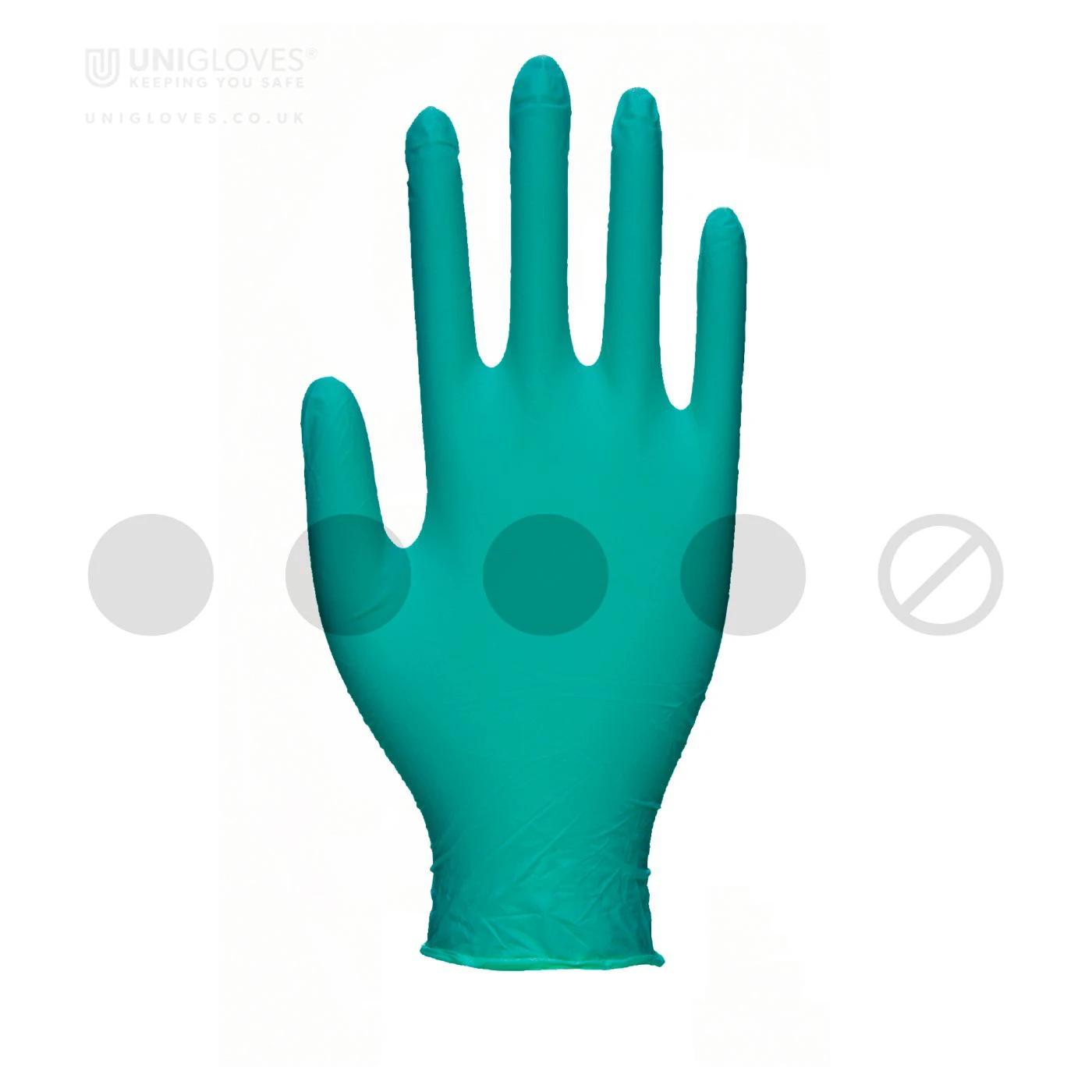 Mănuși din nitril nepudrate Green Pearl (100 buc./set) / Unigloves / Mănuși de unică folosință