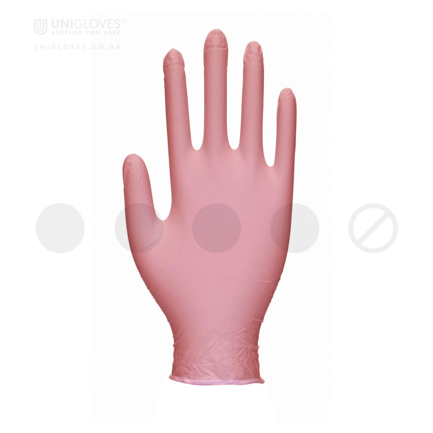 Mănuși din nitril nepudrate Pink Pearl (100 buc./set) / Unigloves / Mănuși de unică folosință