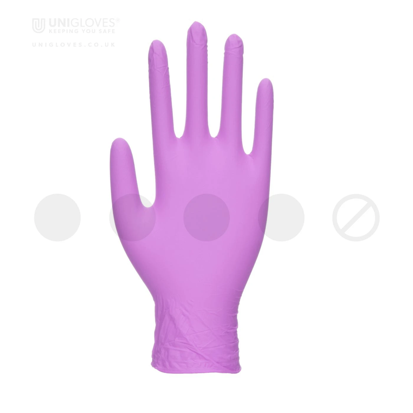 Mănuși din nitril nepudrate Violet Pearl (100 buc./set) / Unigloves / Mănuși de unică folosință