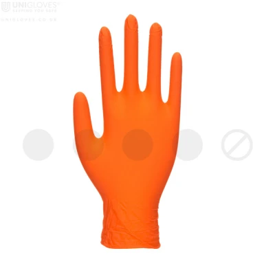 Mănuși din nitril nepudrate Orange Pearl (100 buc./set) / Unigloves / Mănuși de unică folosință