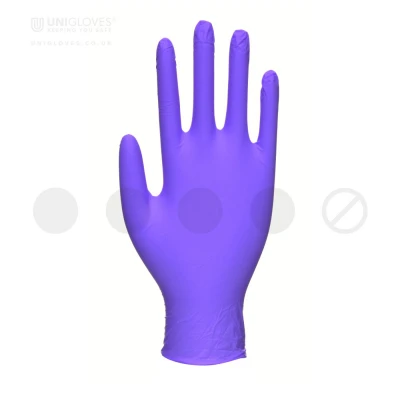 Mănuși din nitril nepudrate Cobalt Pearl (100 buc./set) / Unigloves / Mănuși de unică folosință