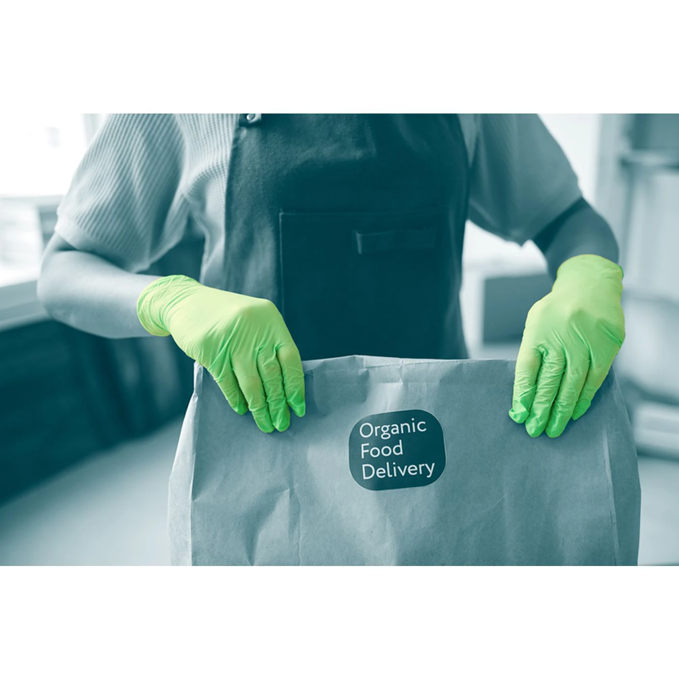 Mănuși din nitril nepudrate Lime Pearl (100 buc./set) / Unigloves / Mănuși de unică folosință