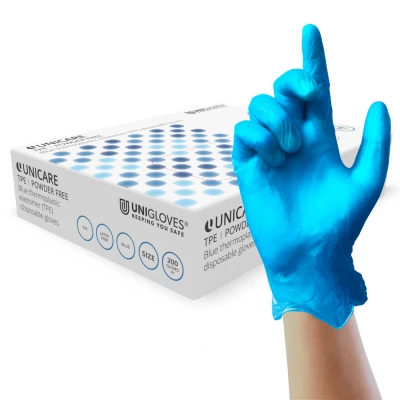 Mănuși de unic folosință Unicare Blue TPE / Unigloves / Mănuși de unică folosință