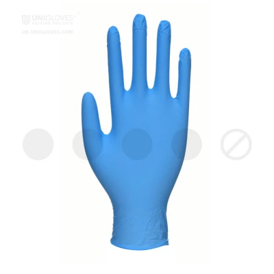 Mănuși de protecție antimicrobiene din nitril CrossGuard Nitrile (100 buc./set) / Unigloves / Mănuși de unică folosință
