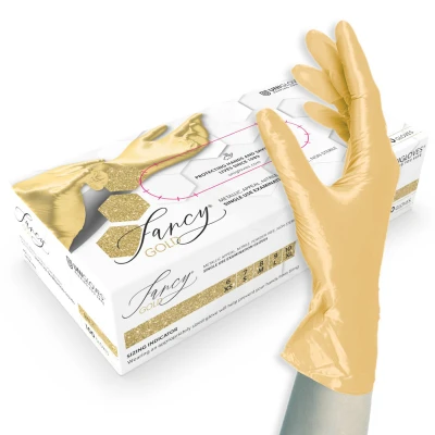 Mănuși nitrilice fără pudră Fancy Gold (100 buc./set) / Unigloves / Mănuși de unică folosință