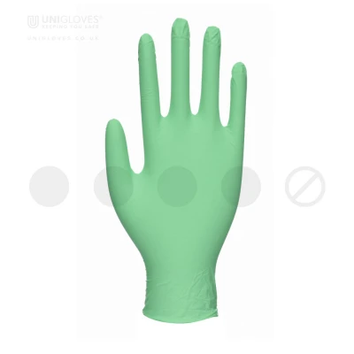 Mănuși din nitril nepudrate Mint Pearl (100 buc./set) / Unigloves / Mănuși de unică folosință
