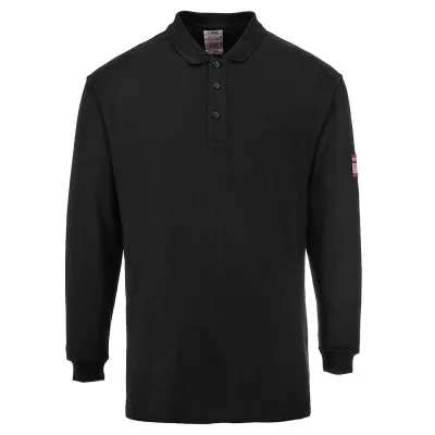 FR10 - Tricou Polo cu mâneci lungi, ignifug și antistatic / Portwest / Îmbrăcăminte antistatică și ignifugă