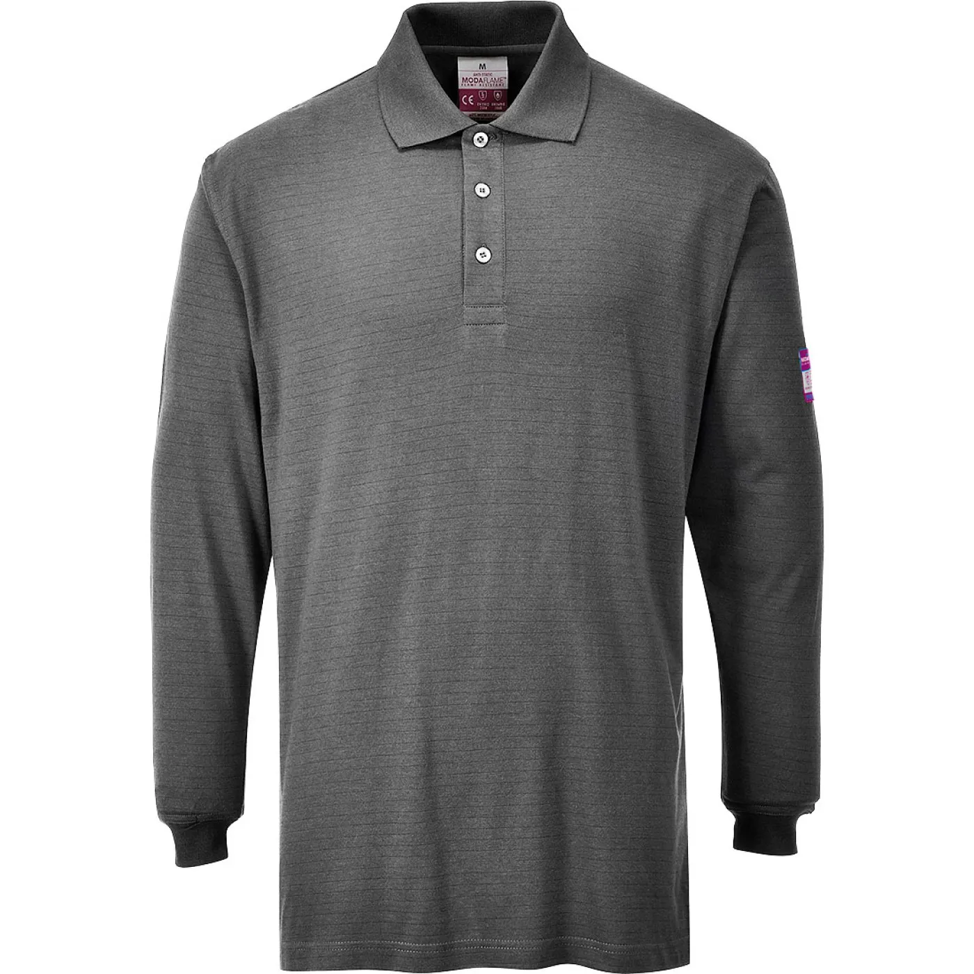 FR10 - Tricou Polo cu mâneci lungi, ignifug și antistatic / Portwest / Îmbrăcăminte antistatică și ignifugă