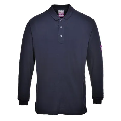 FR10 - Tricou Polo cu mâneci lungi, ignifug și antistatic / Portwest / Îmbrăcăminte antistatică și ignifugă