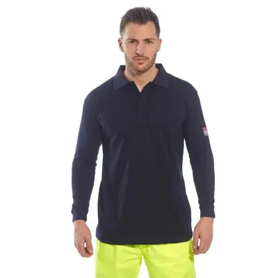 FR10 - Tricou Polo cu mâneci lungi, ignifug și antistatic / Portwest / Îmbrăcăminte antistatică și ignifugă