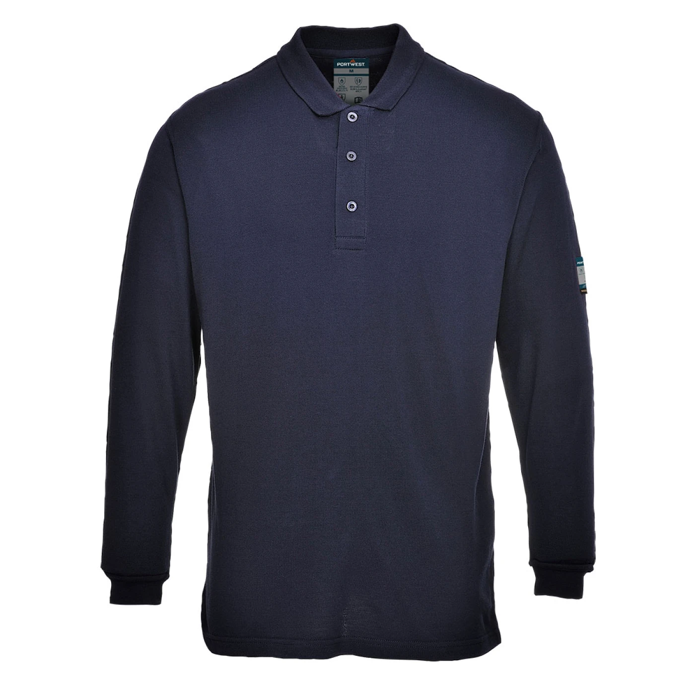 FR10 - Tricou Polo cu mâneci lungi, ignifug și antistatic / Portwest / Îmbrăcăminte antistatică și ignifugă