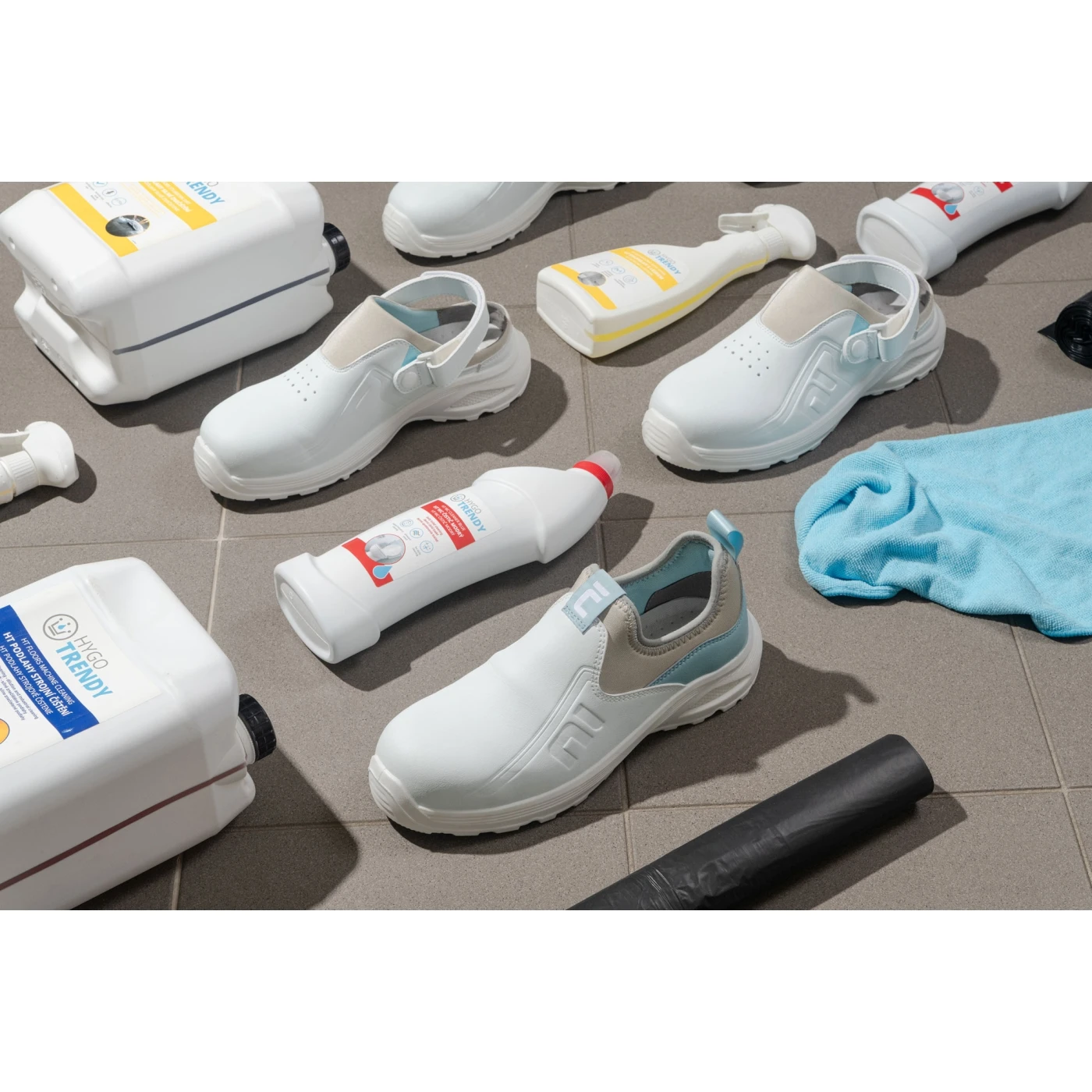 Pantofi de protecție albi HYGOSAFE S2 ESD SR / Cerva / Încălțăminte de protecție S2