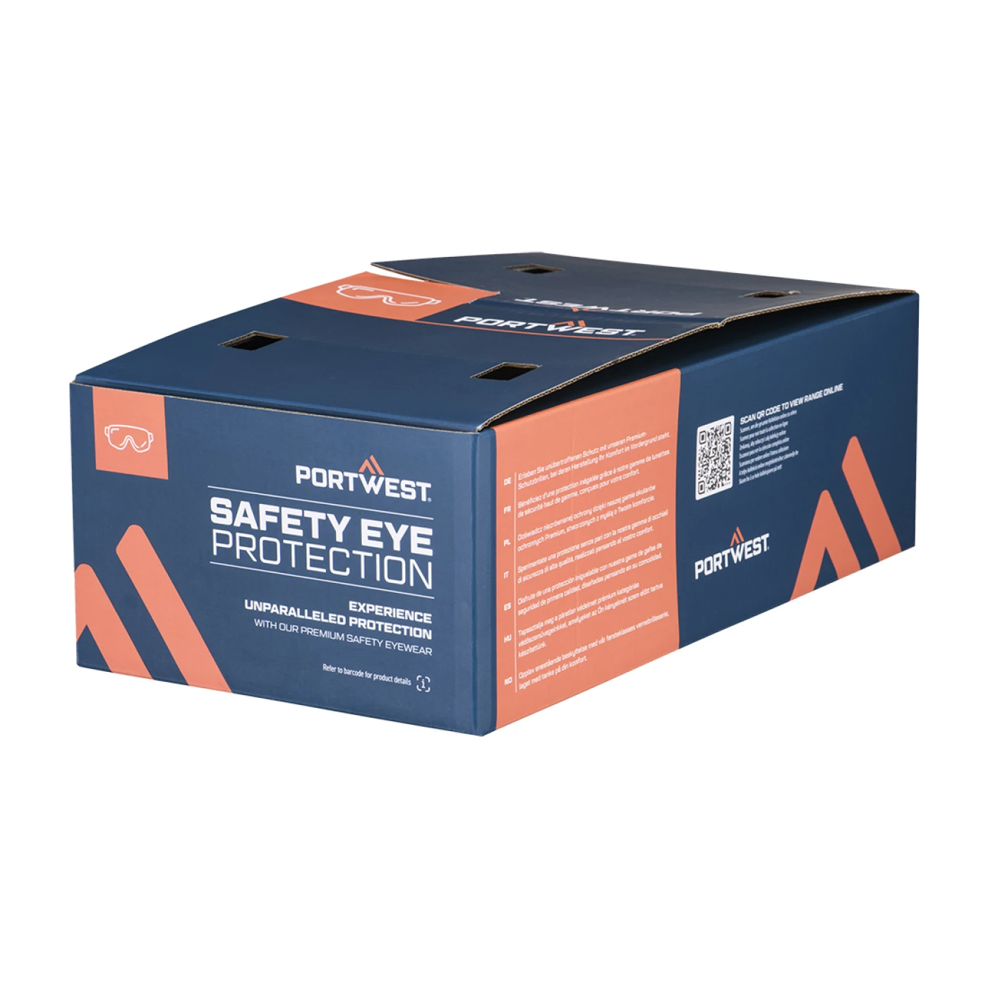 PM32 - Set de 12 ochelari de protecție ușori, cu lentilă panoramică și protecție UV / Portwest / Ochelari de protecție cu lentile transparente