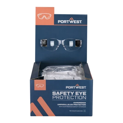 PM32 - Set de 12 ochelari de protecție ușori, cu lentilă panoramică și protecție UV / Portwest / Ochelari de protecție cu lentile transparente