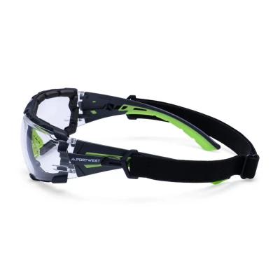PS28 - Ochelari de protecție cu șnur de prindere Tech Look Pro KN cu lentile verzi / Portwest / Ochelari de protecție cu lentile galbene