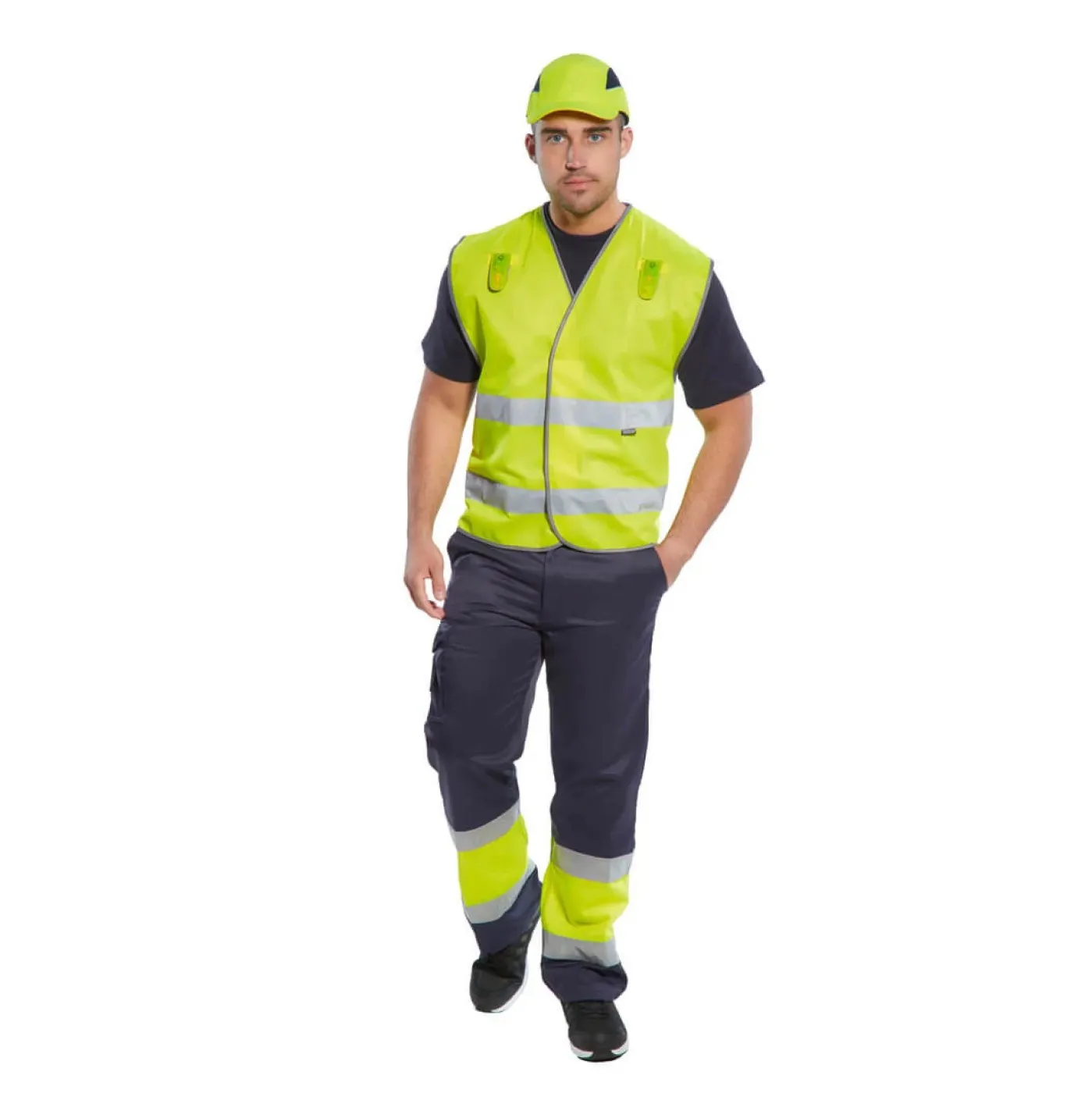E049 - Pantaloni HiVis Combat bicolor / Portwest / Pantaloni, salopete, colanți