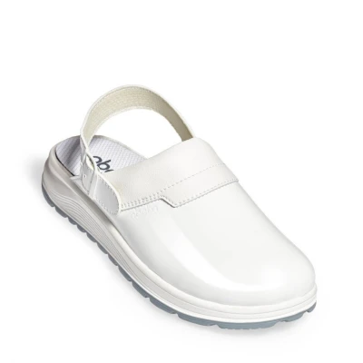 Saboți albi din microfibră Abeba 87620 A E FO SRC / Abeba / Sandale de protecție, saboți de lucru, galoși din PVC
