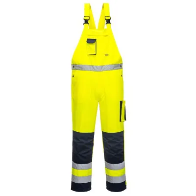 TX52 - Salopeta cu Pieptar Dijon HI VIS / Portwest / Pantaloni, salopete, colanți