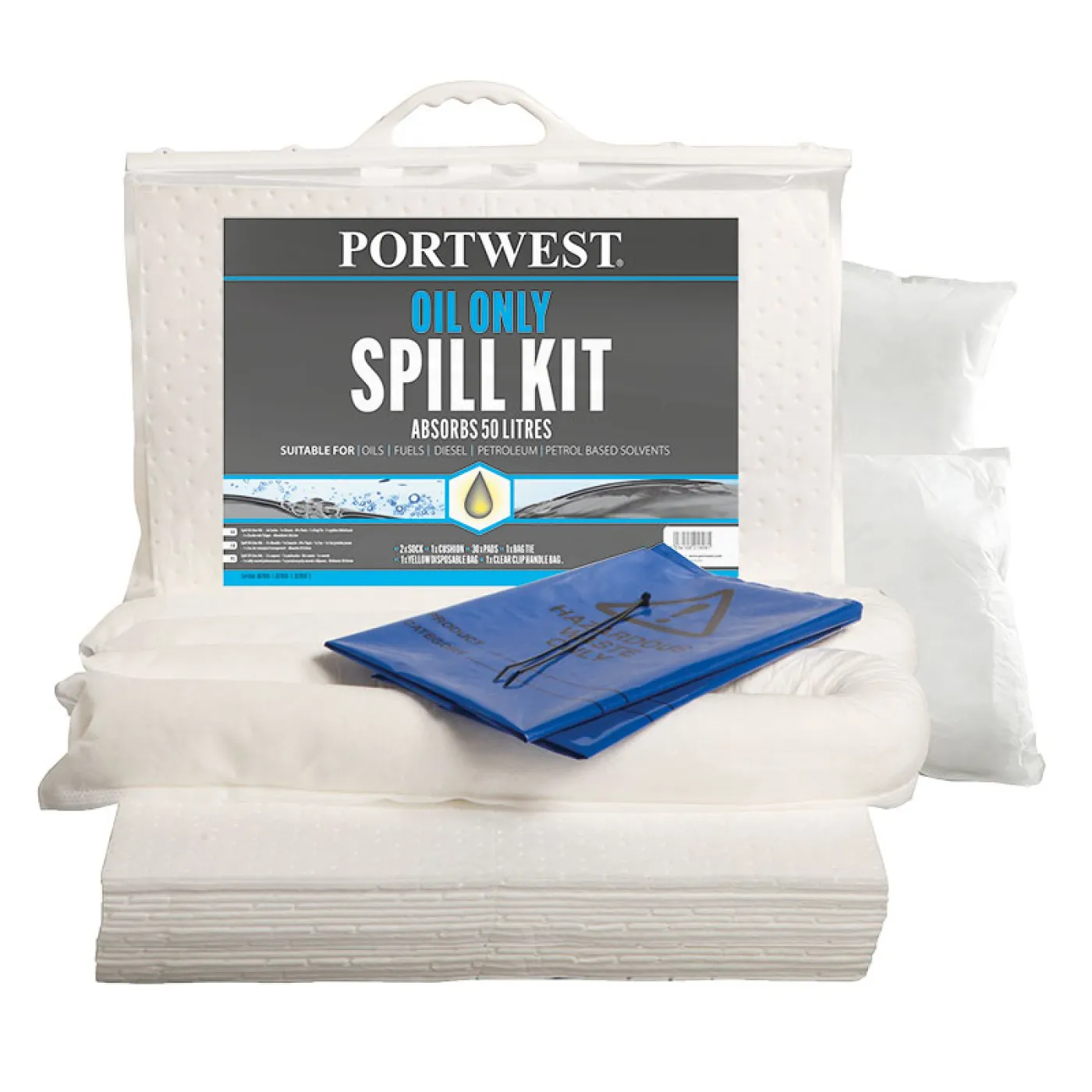 SM61 - Set absorbție uleiuri 50L / Portwest / Absorbante lichide, uleiuri și substanțe periculoase